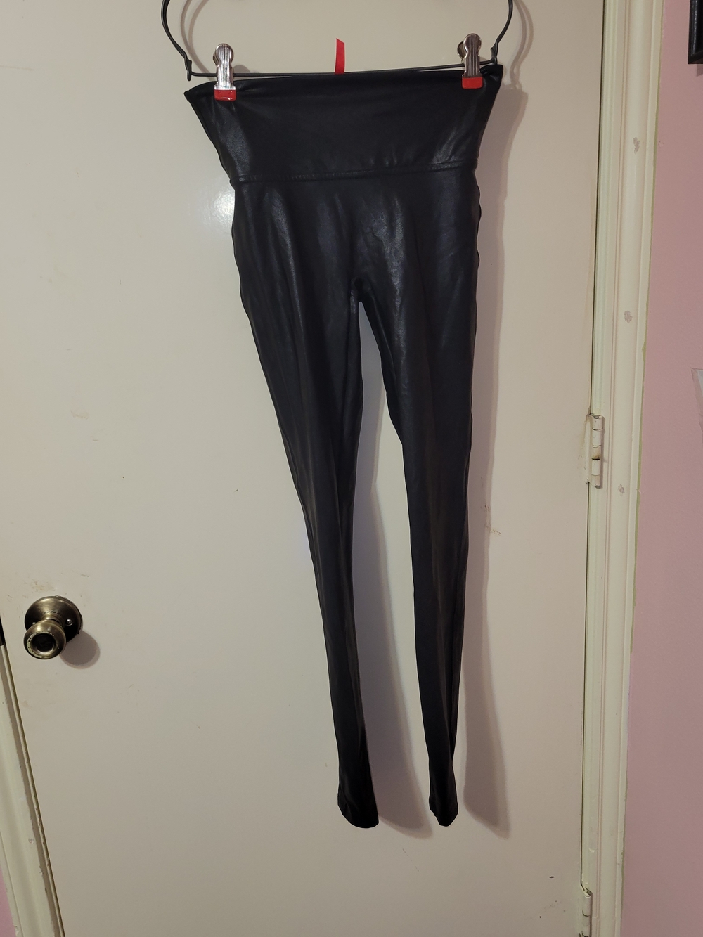 SPANX Black Faux Leather High-Waist Leggings